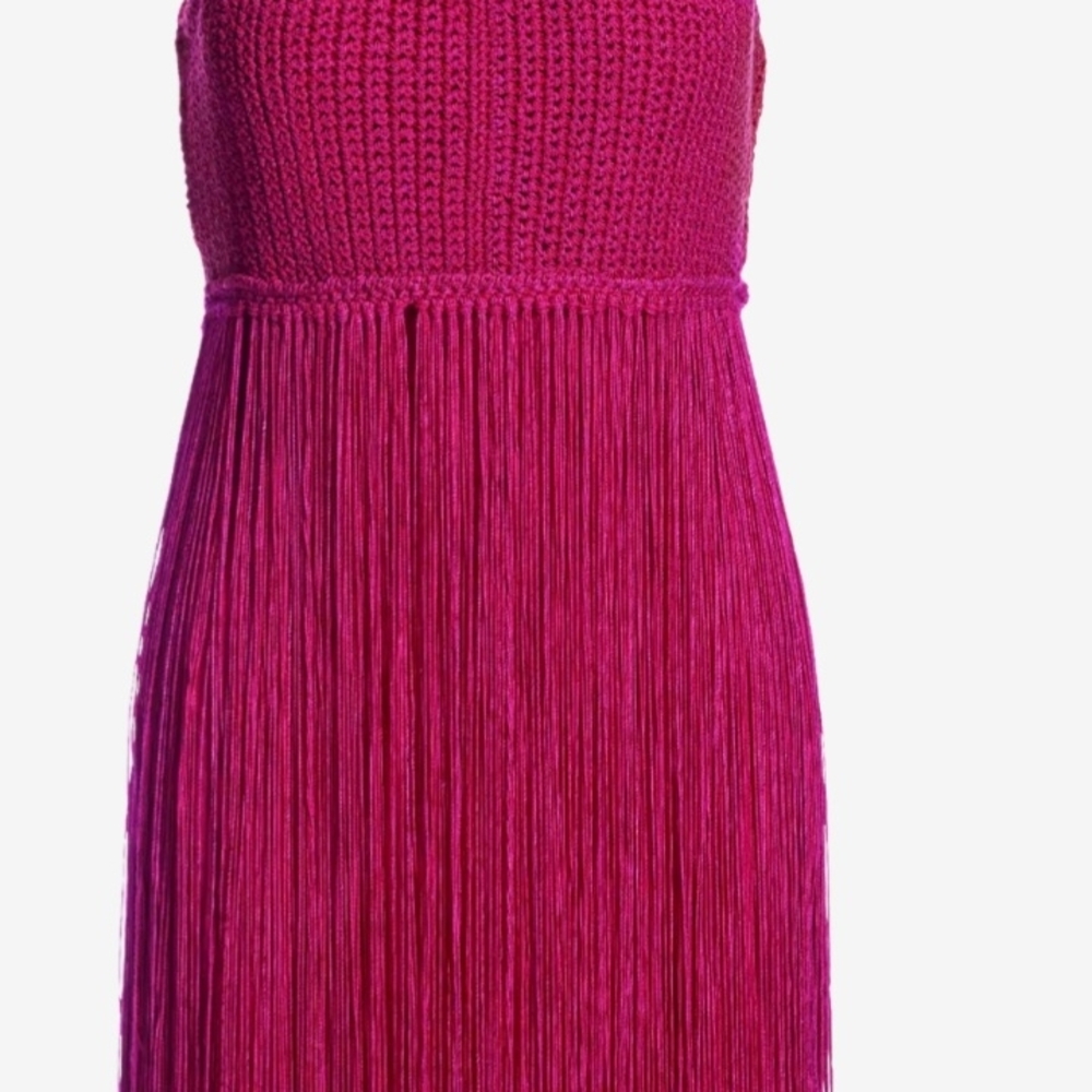 NWT Vibrant Pink Fringe Dress